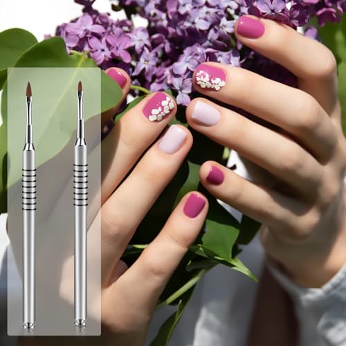 Kolinsky 3D Acrylic Nail Art Brushes Set - Size 2 Flower Painting Pens (2 Pcs)