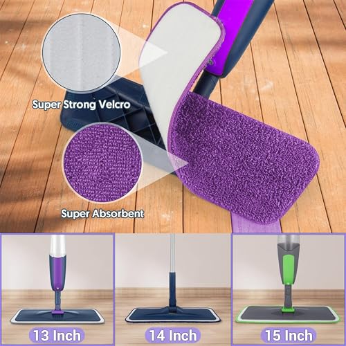 ARSUK Reusable Microfiber Mop Pads for Swiffer PowerMop - 6 Pack