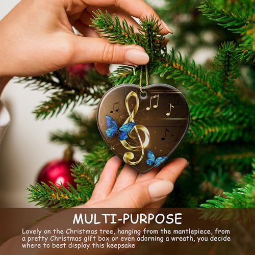 Musical Note Christmas Ornaments - Handmade Ceramic Holiday Decor