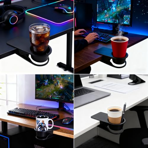 YOY Drink Cup Holder Clip for Desk - Space-Saving Beverage Holder