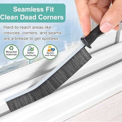 BANSTLE Hard-Bristled Crevice Cleaning Brush - 3 Piece Set for Grout & Tiles
