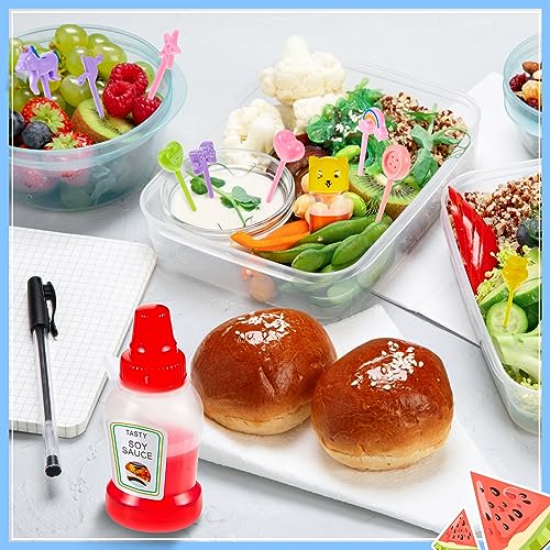 26-Piece Bento Lunch Set with Mini Condiment Bottles & Food Picks