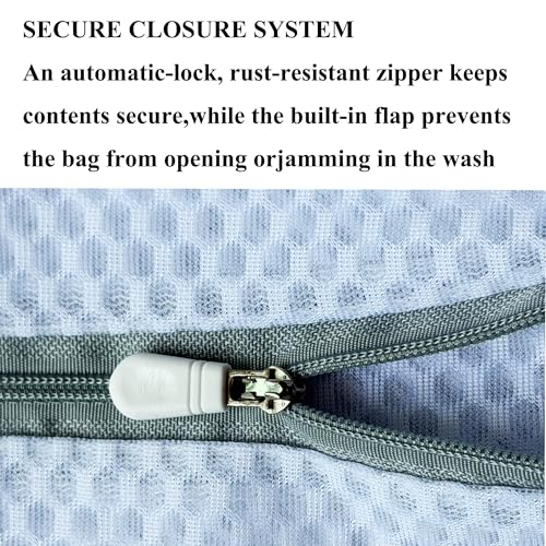 3Pcs Medium Mesh Laundry Bags for Delicates - Durable Zipper Wash Pouches (12 x 16 Inches)