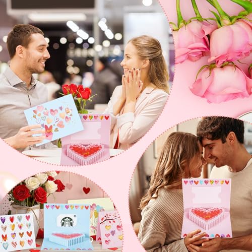 6 Valentine's Day 3D Greeting Card Holders with Envelopes