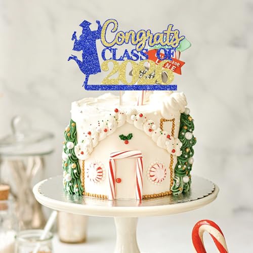 Congrats Grad 2026 Cake Topper Glitter Graduation Party Decoration