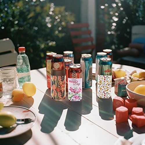 Valyria 12 White Sublimation Can Coolers - Reusable Insulated Beer Sleeves for DIY Events