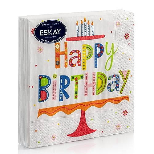 Happy Birthday Paper Napkins 3-Ply Lunch Size 20 Count