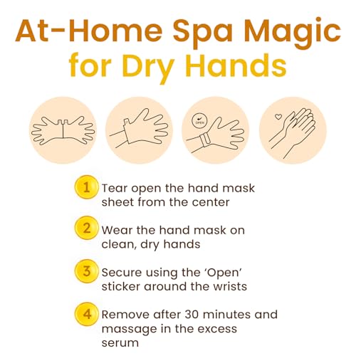 BLOOMORA Repairing Hand Mask Gloves for Dry Cracked Hands with Shea Butter