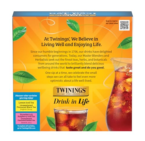 Twinings Black Iced Tea Bags, Unsweetened, 72 Count (Pack of 1)