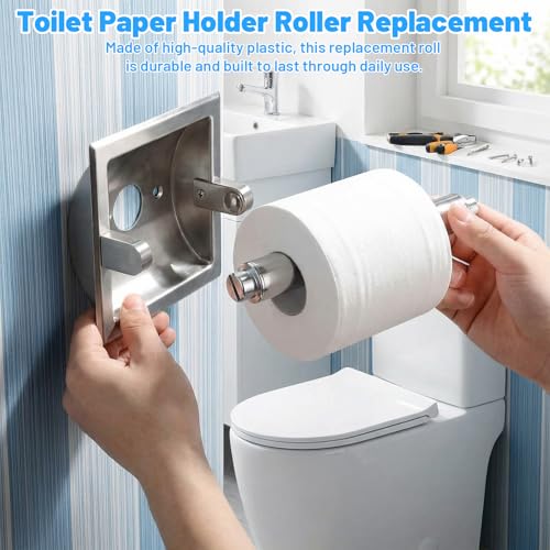 HJZHII 3Pcs Plastic Toilet Paper Holder Spring Rod Replacement Roller