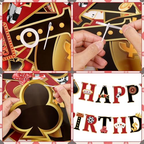 Casino Birthday Banner for Las Vegas Theme Party Decorations