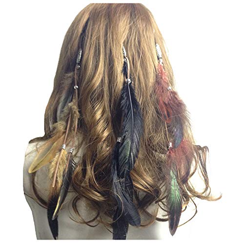 CBLUO Boho Feather Hair Clips 3-Piece Tassel Bohemian Hairpins