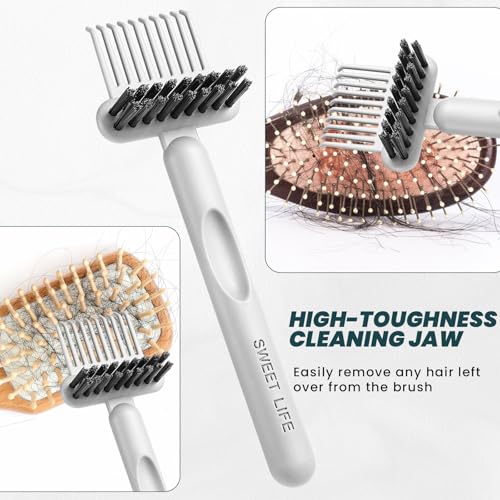 Tucnoeu 2-in-1 Hairbrush Cleaner Tool - Portable Comb Cleaning Brush