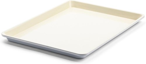 GreenLife Bakeware Half Cookie Sheet - 18” x 13” Non-Toxic Ceramic Nonstick, Oven Safe to 450°F, Easy Clean, Gray