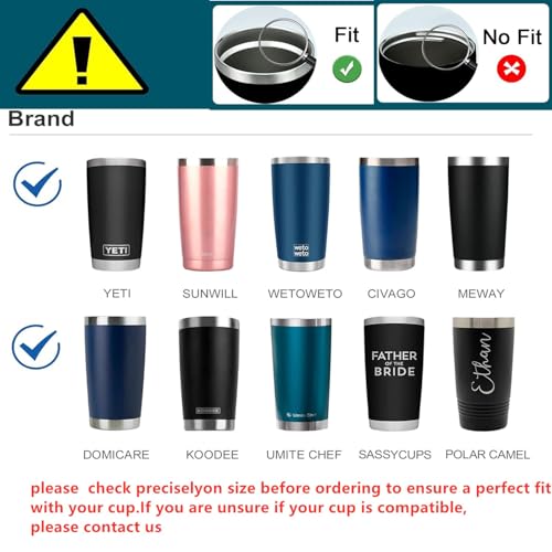 Spill-Proof Replacement Lids for 20 Oz Tumblers - 2 Pack