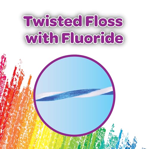 GUM Crayola Twistables Kids Floss Picks with Fluoride 90 Count