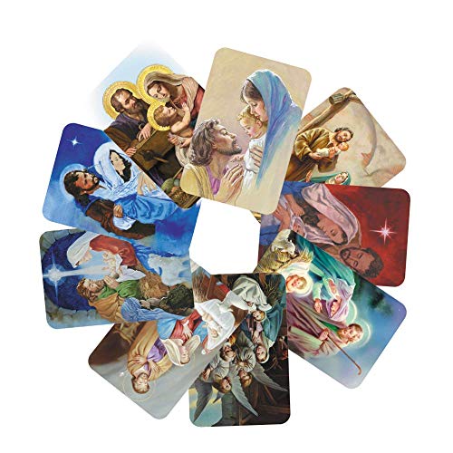 Christmas Prayer Cards Assortment - Nativity Scene Scripture & Prayers, 54 Pack