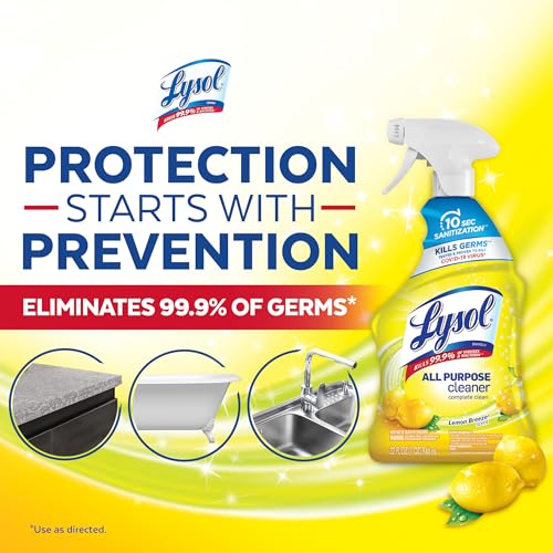 Lysol All Purpose Cleaner Spray - Disinfecting Multi-Surface Cleaner, 32 Fl Oz, Lemon Breeze Scent