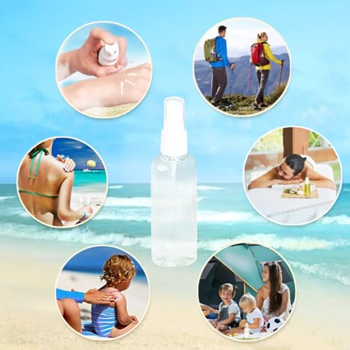 MUUZLL Travel Spray Bottles 2oz 50ml Clear Plastic Fine Mist 6 Pack