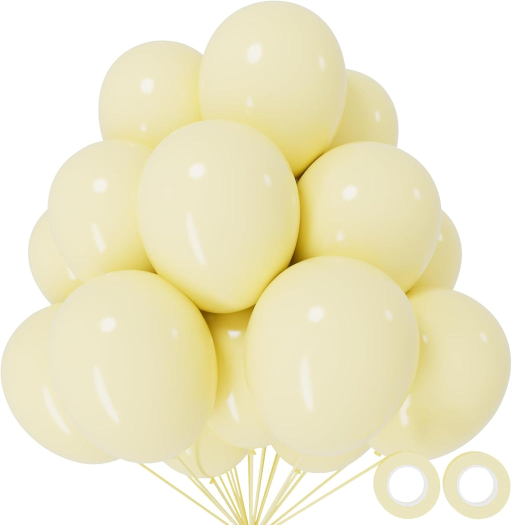 Pastel Yellow Balloons by [Brand Name] - 110 Pack 12-Inch Latex Balloons for Birthday, Baby Shower & Wedding