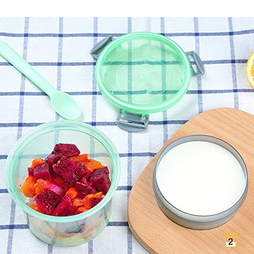 Transparent Reusable Cereal Yogurt Parfait Container Set with Lids, 20 oz