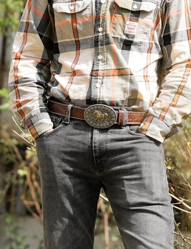 Heavy Duty Western Belt Buckle for 1.5" Belts - Interchangeable Cowboy Accessory