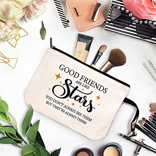 Good Friends Are Like Stars Canvas Cosmetic Bag Friendship Gift