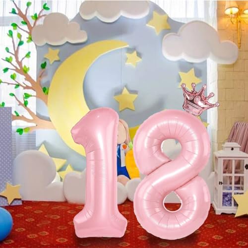 Rose Gold Crown Number 12 Balloon Set for Birthday & Events