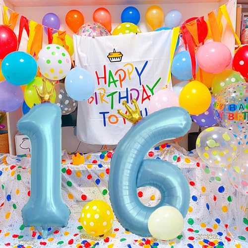 40 Inch Baby Blue Number 25 Crown Balloon Set for Celebrations