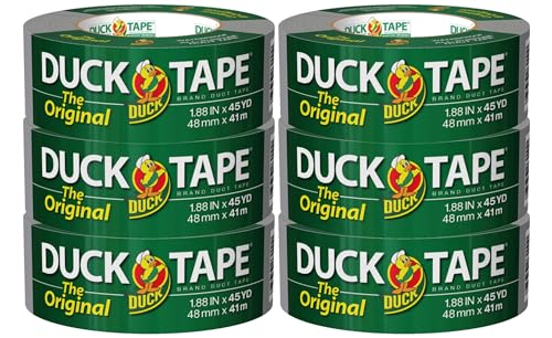 Duck Brand Duct Tape, Silver, 1.88 Inch x 45 Yard, 6-Pack Bulk Set