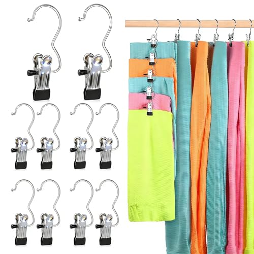 Metal Pant Hangers with Clips - 20 Pack Space Saving Closet Organizer