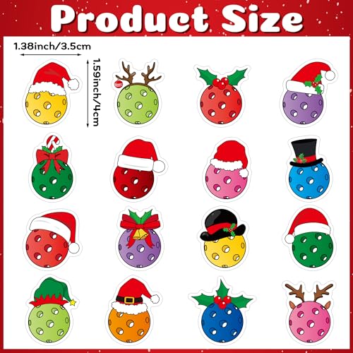 Haooryx Christmas Pickleball Stickers 1000 Pcs Bulk Waterproof Vinyl Decals