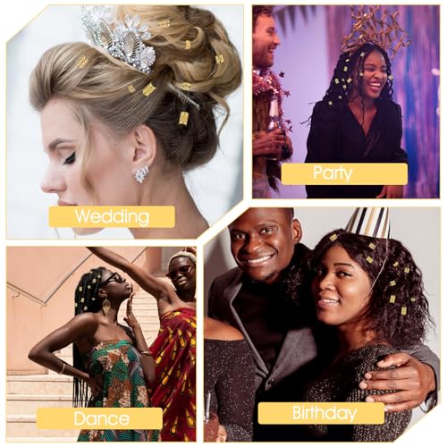 Ouligay 100Pcs Gold Hair Cuffs & Charms for Braids and Dreadlocks
