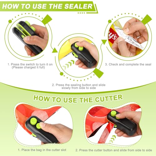 Votozi Mini Bag Sealer & Cutter - Rechargeable Portable Food Sealer