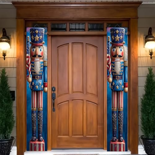 BlissYard Patriotic Nutcracker Door Banner 12x72 Inch Independence Day Porch Decor