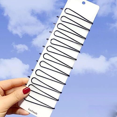 12 Pcs Vintage Mini Black Hair Pins BB Clips for Bangs and Styling