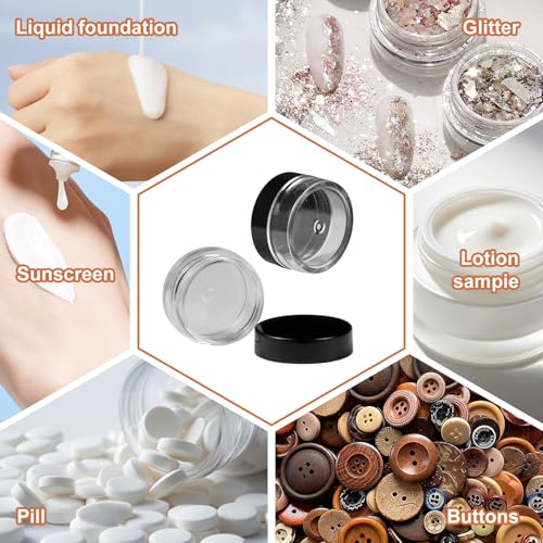 Small Travel Containers 5ml - 20 Pcs Mini Cosmetic Sample Jars with Lids and Spatulas