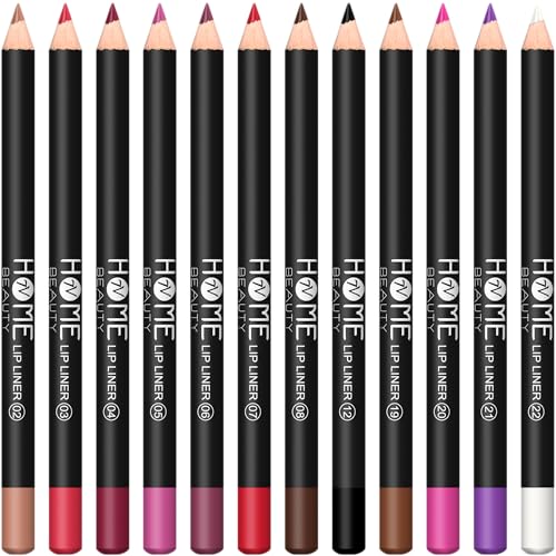 12-Color Waterproof Matte Lip Liner & Eyeliner Pencil Set
