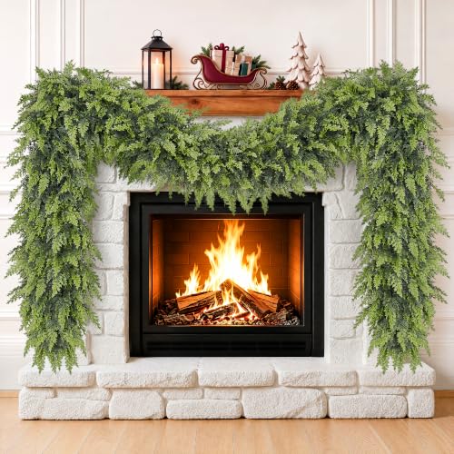 9FT Christmas Cedar Garland Real Touch Artificial Greenery 2 Pack