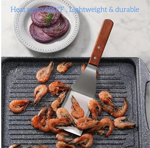 Heavy Duty Stainless Steel Hamburger Spatula Turner - 12x3 Inch