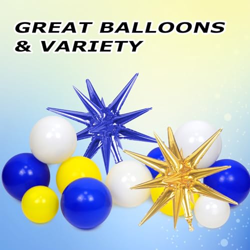 137pcs Royal Blue & Yellow Balloon Arch Kit for Parties