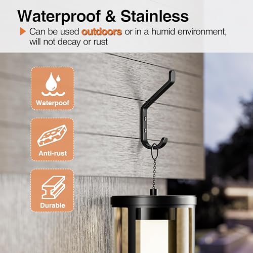 Susswiff 10-Pack Black Coat Hooks - 20LB Capacity Wall Mounted