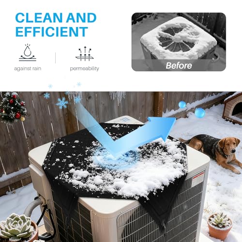 Patio Solid Vinyl 32x32 Inch Outdoor AC Unit Cover Winter Weatherproof