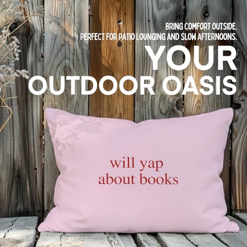 Book Lovers Pink Throw Pillow Cover 12x20 Inch - Minimalist Decor