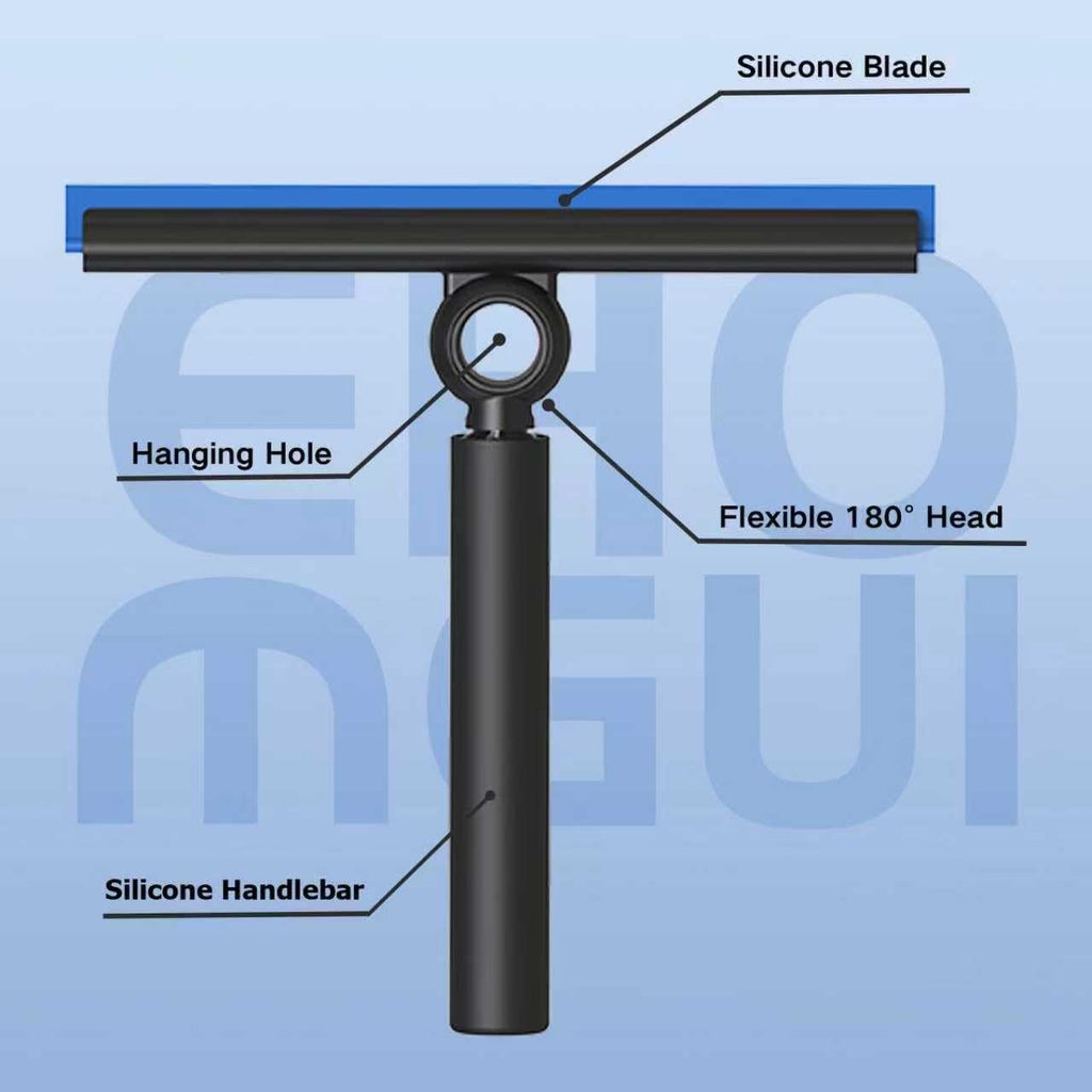 EHOMGUI Shower Squeegee for Glass Doors, Squeegee with Long Handle, Telescoping Squeegee for Shower, Extendable Window Cleaner Tool for Car Windows, Tile Walls, Sliding Door, Shower Glass Door