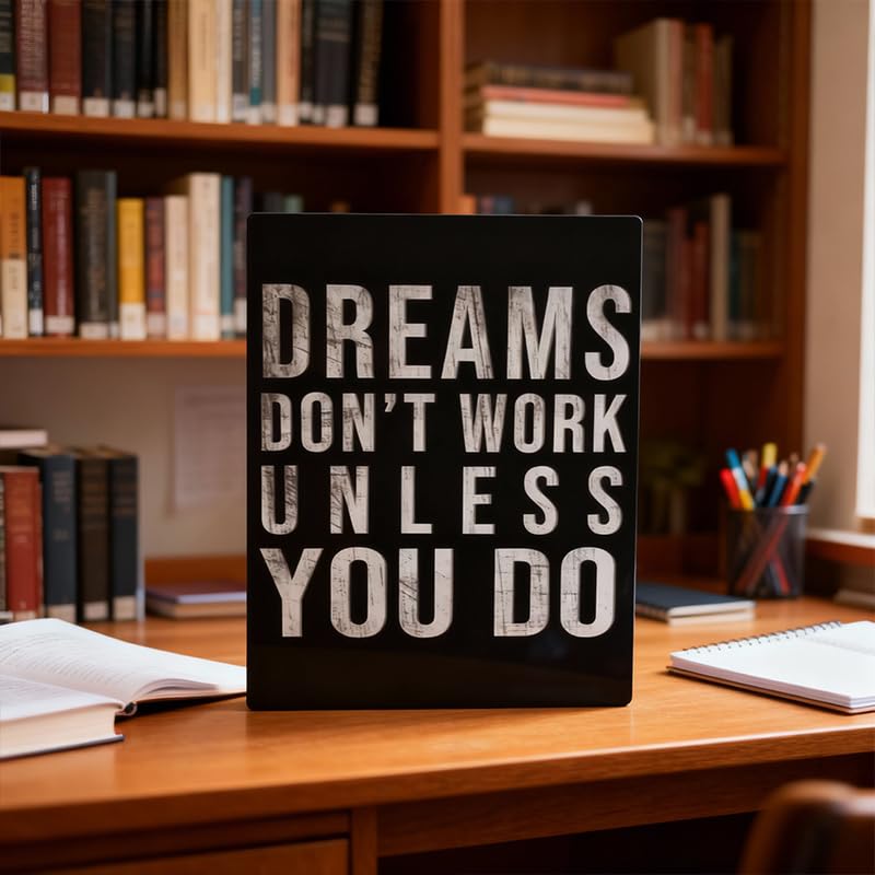 Inspirational Wooden Plaque Art - Positive Quotes for Home & Office