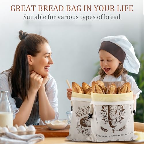 Odujzem Beeswax Bread Bags - 2 Pack XL Reusable for Sourdough