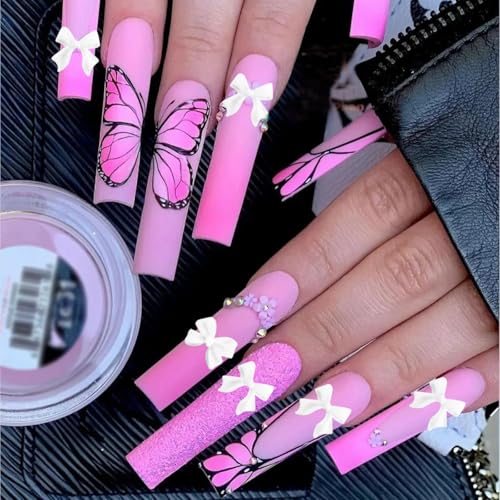 300Pcs 3D Bow Nail Charms and Flatback Pearls Set for DIY Manicure
