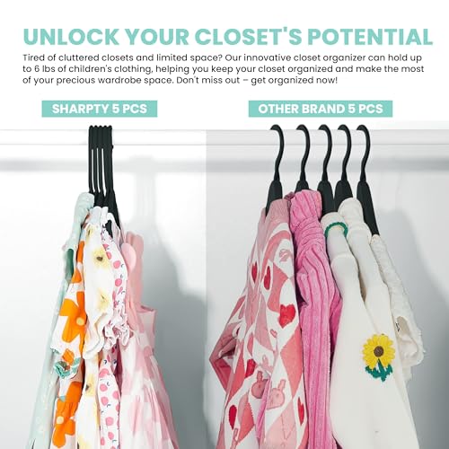 Sharpty Kids Plastic Hangers - 40 Pack Durable Children's Clothing Hangers