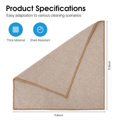 QYL Microfiber Cleaning Cloths, 12 Pack Beige 11.8" x 11.8"